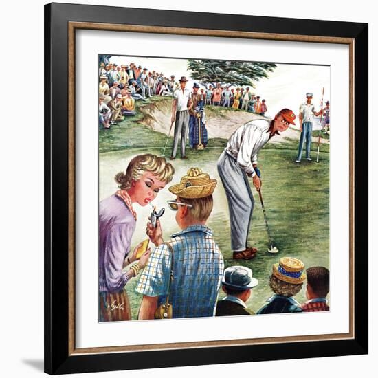 "Distracted Pro Golfer," July 2, 1960-Constantin Alajalov-Framed Giclee Print