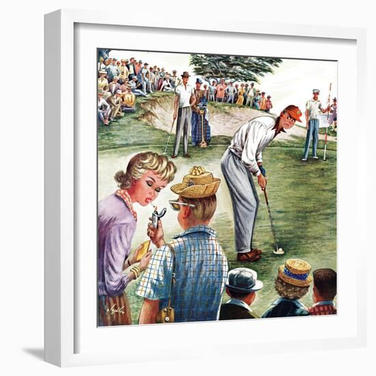 "Distracted Pro Golfer," July 2, 1960-Constantin Alajalov-Framed Giclee Print