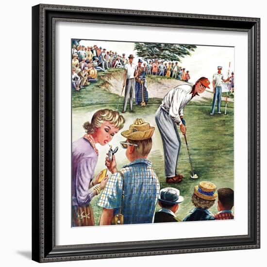 "Distracted Pro Golfer," July 2, 1960-Constantin Alajalov-Framed Giclee Print