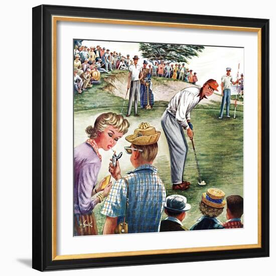 "Distracted Pro Golfer," July 2, 1960-Constantin Alajalov-Framed Giclee Print