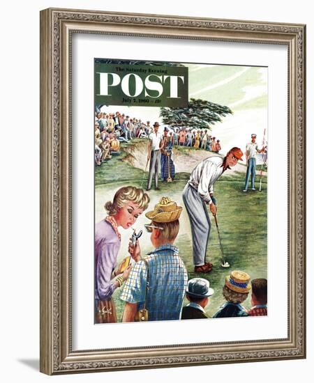 "Distracted Pro Golfer," Saturday Evening Post Cover, July 2, 1960-Constantin Alajalov-Framed Giclee Print