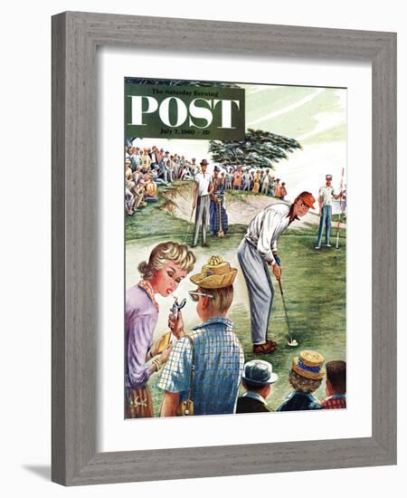 "Distracted Pro Golfer," Saturday Evening Post Cover, July 2, 1960-Constantin Alajalov-Framed Giclee Print