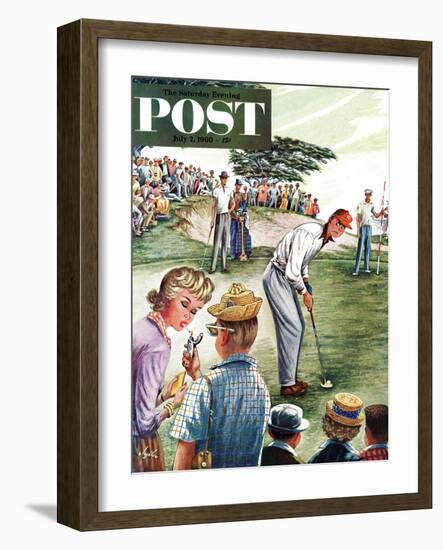 "Distracted Pro Golfer," Saturday Evening Post Cover, July 2, 1960-Constantin Alajalov-Framed Giclee Print