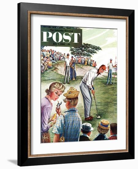 "Distracted Pro Golfer," Saturday Evening Post Cover, July 2, 1960-Constantin Alajalov-Framed Giclee Print