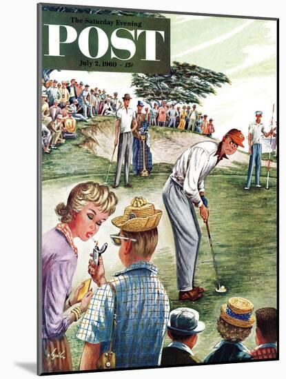"Distracted Pro Golfer," Saturday Evening Post Cover, July 2, 1960-Constantin Alajalov-Mounted Giclee Print