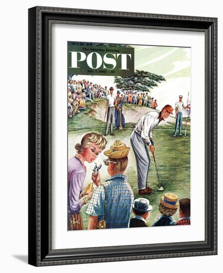 "Distracted Pro Golfer," Saturday Evening Post Cover, July 2, 1960-Constantin Alajalov-Framed Giclee Print