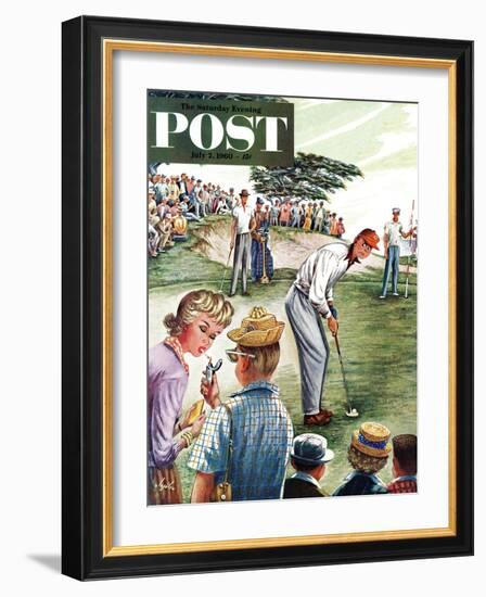 "Distracted Pro Golfer," Saturday Evening Post Cover, July 2, 1960-Constantin Alajalov-Framed Giclee Print