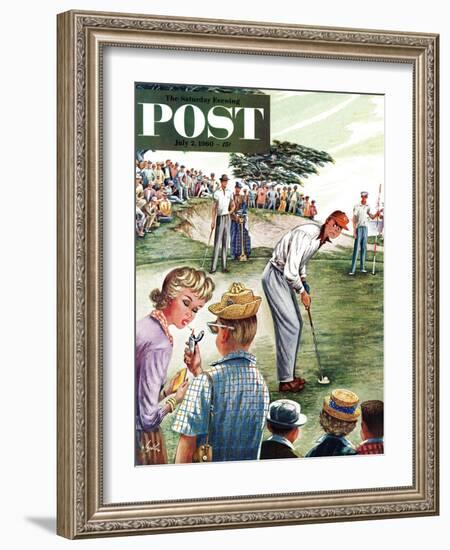 "Distracted Pro Golfer," Saturday Evening Post Cover, July 2, 1960-Constantin Alajalov-Framed Premium Giclee Print