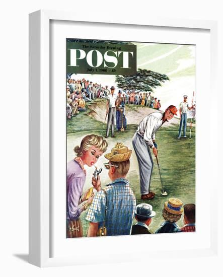 "Distracted Pro Golfer," Saturday Evening Post Cover, July 2, 1960-Constantin Alajalov-Framed Premium Giclee Print