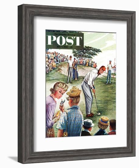 "Distracted Pro Golfer," Saturday Evening Post Cover, July 2, 1960-Constantin Alajalov-Framed Giclee Print