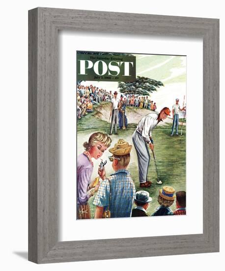 "Distracted Pro Golfer," Saturday Evening Post Cover, July 2, 1960-Constantin Alajalov-Framed Giclee Print