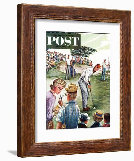 "Distracted Pro Golfer," Saturday Evening Post Cover, July 2, 1960-Constantin Alajalov-Framed Giclee Print