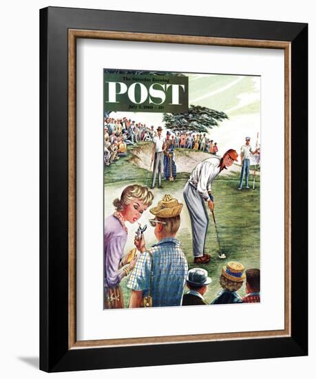 "Distracted Pro Golfer," Saturday Evening Post Cover, July 2, 1960-Constantin Alajalov-Framed Giclee Print