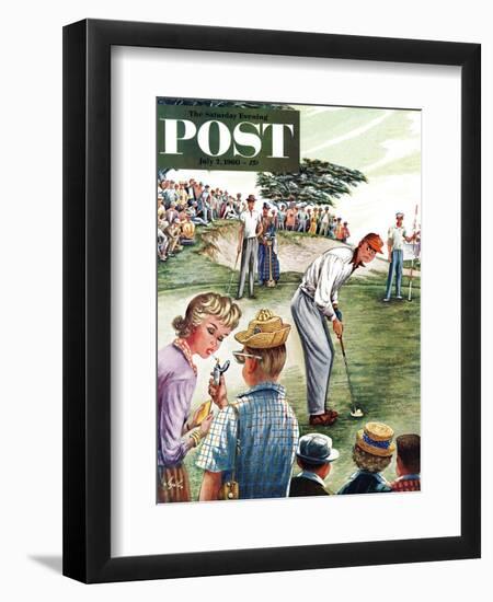 "Distracted Pro Golfer," Saturday Evening Post Cover, July 2, 1960-Constantin Alajalov-Framed Giclee Print