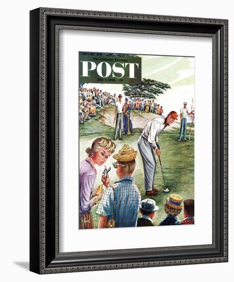 "Distracted Pro Golfer," Saturday Evening Post Cover, July 2, 1960-Constantin Alajalov-Framed Giclee Print