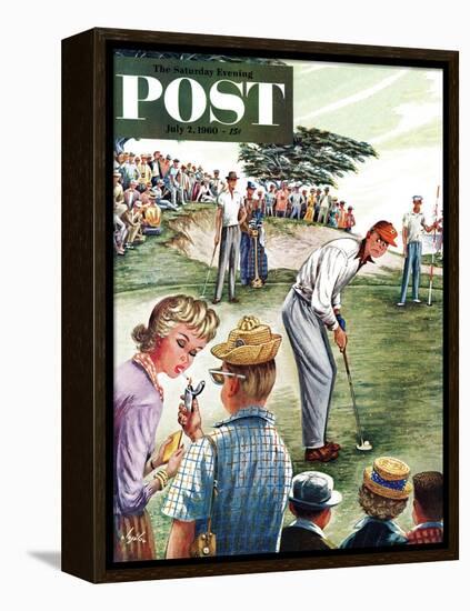 "Distracted Pro Golfer," Saturday Evening Post Cover, July 2, 1960-Constantin Alajalov-Framed Premier Image Canvas