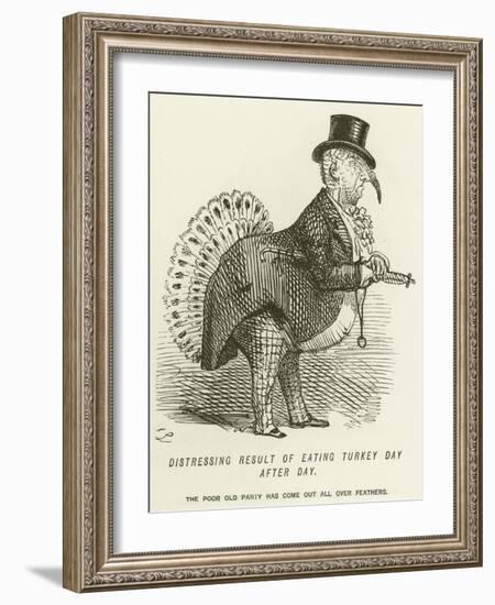 Distressing Result of Eating Turkey Day after Day-John Leech-Framed Giclee Print