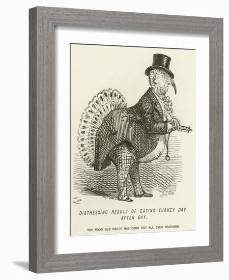 Distressing Result of Eating Turkey Day after Day-John Leech-Framed Giclee Print