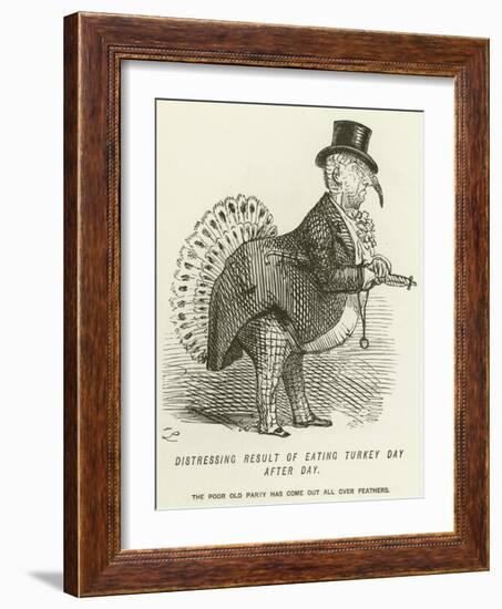 Distressing Result of Eating Turkey Day after Day-John Leech-Framed Giclee Print