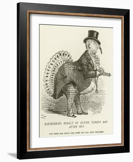 Distressing Result of Eating Turkey Day after Day-John Leech-Framed Giclee Print