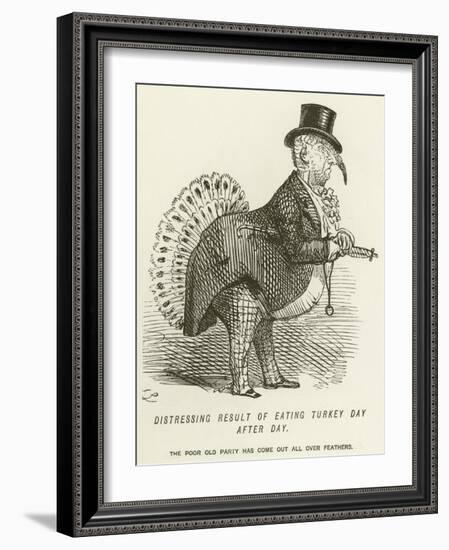 Distressing Result of Eating Turkey Day after Day-John Leech-Framed Giclee Print