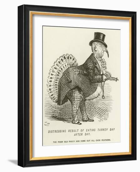 Distressing Result of Eating Turkey Day after Day-John Leech-Framed Giclee Print