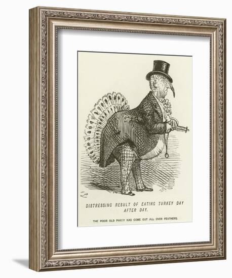 Distressing Result of Eating Turkey Day after Day-John Leech-Framed Giclee Print