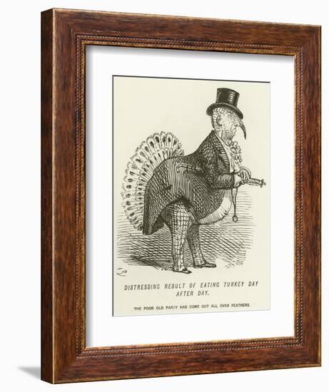 Distressing Result of Eating Turkey Day after Day-John Leech-Framed Giclee Print