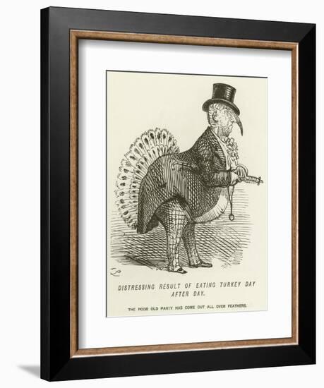 Distressing Result of Eating Turkey Day after Day-John Leech-Framed Giclee Print