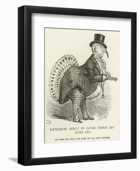 Distressing Result of Eating Turkey Day after Day-John Leech-Framed Giclee Print