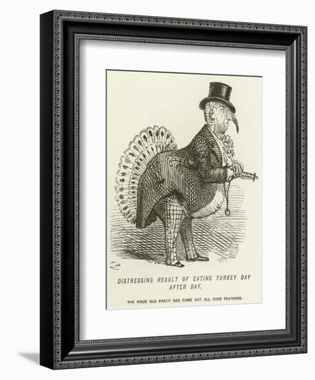 Distressing Result of Eating Turkey Day after Day-John Leech-Framed Giclee Print