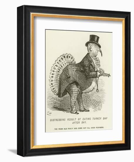 Distressing Result of Eating Turkey Day after Day-John Leech-Framed Giclee Print