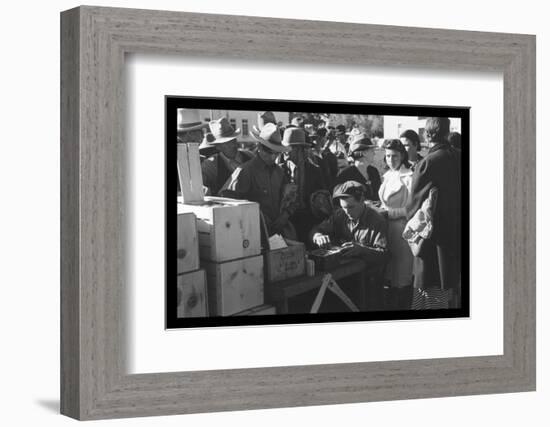 Distributing Surplus Commodities-Russell Lee-Framed Photo