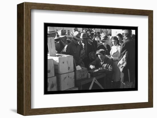 Distributing Surplus Commodities-Russell Lee-Framed Photo