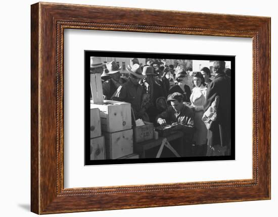 Distributing Surplus Commodities-Russell Lee-Framed Photo