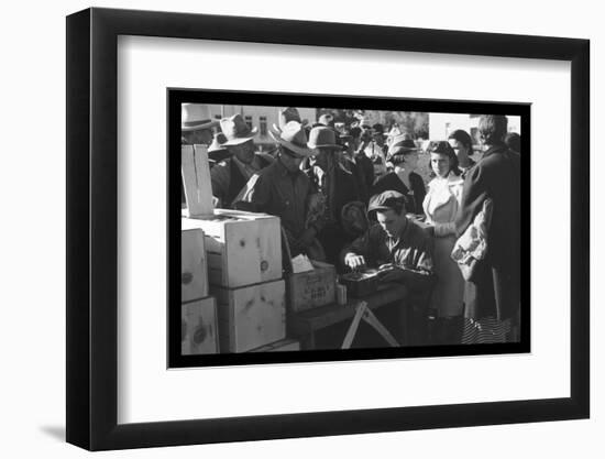 Distributing Surplus Commodities-Russell Lee-Framed Photo