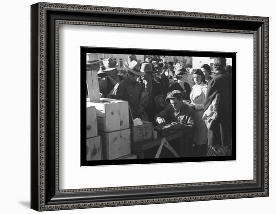 Distributing Surplus Commodities-Russell Lee-Framed Photo