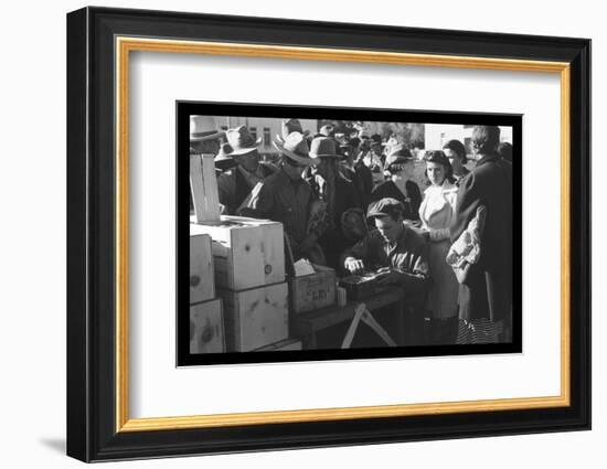 Distributing Surplus Commodities-Russell Lee-Framed Photo