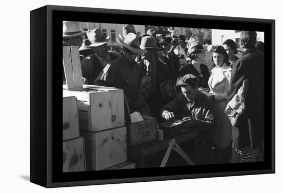Distributing Surplus Commodities-Russell Lee-Framed Stretched Canvas