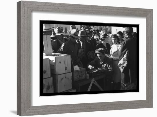 Distributing Surplus Commodities-Russell Lee-Framed Art Print