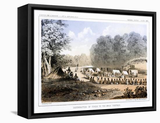 Distribution of Goods to the Gros Ventres 26 August 1853-John Mix Stanley-Framed Premier Image Canvas