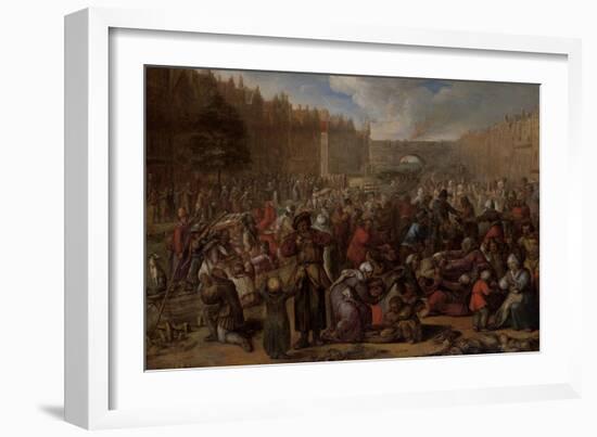 Distribution of Herring and White Bread at the Relief of Leiden, 3 October-Otto van Veen-Framed Art Print