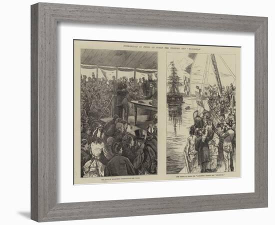 Distribution of Prizes on Board the Training Ship Worcester-Edward Frederick Brewtnall-Framed Giclee Print