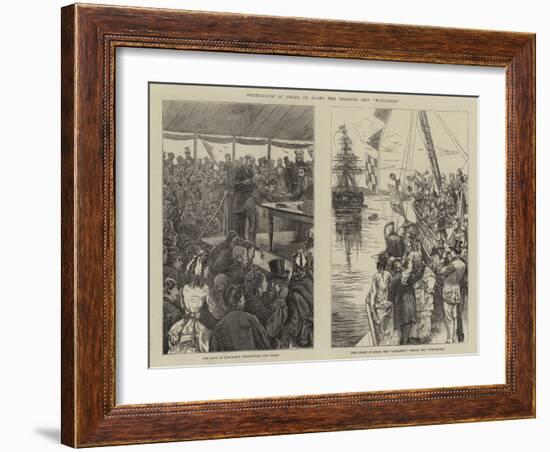 Distribution of Prizes on Board the Training Ship Worcester-Edward Frederick Brewtnall-Framed Giclee Print