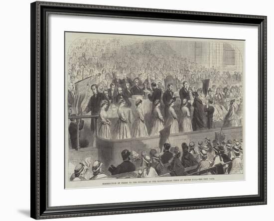 Distribution of Prizes to the Children of the Ragged-School Union at Exeter Hall-null-Framed Giclee Print