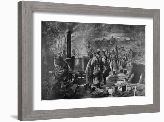 Distribution of Soup at the Front, 1915-null-Framed Giclee Print