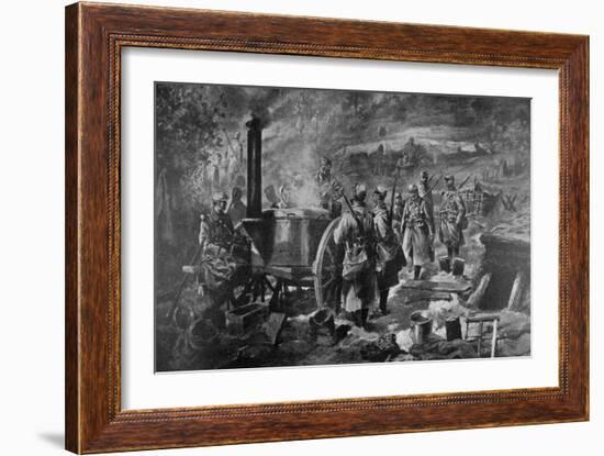 Distribution of Soup at the Front, 1915-null-Framed Giclee Print