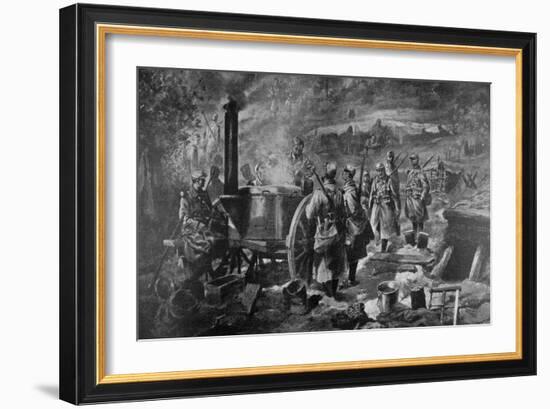 Distribution of Soup at the Front, 1915-null-Framed Giclee Print