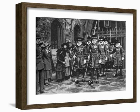 Distribution of the Maundy Money by Yeomen Warders, Tower of London, 1926-1927-null-Framed Giclee Print