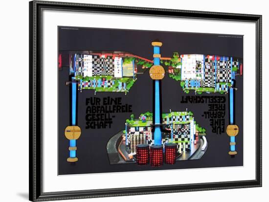 District Heating Plant Spittelau-Friedensreich Hundertwasser-Framed Art Print